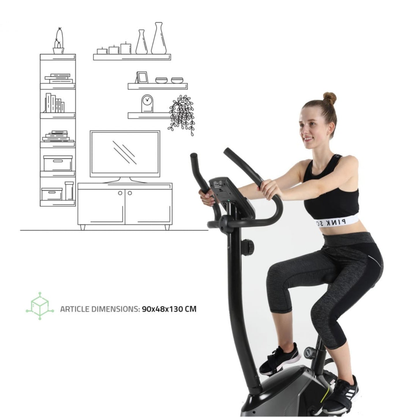 Manual Upright Exercise Bike with Adjustable Resistance