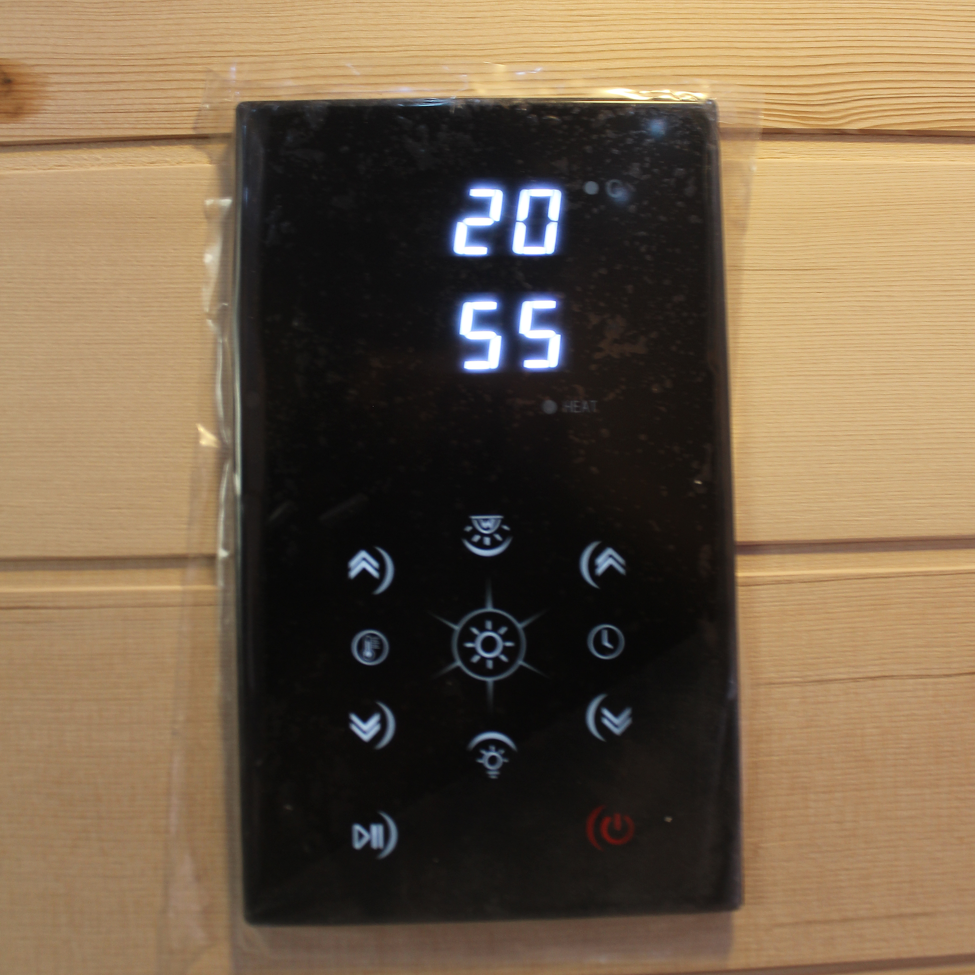 CenturaHeat Double Bench Traditional Steam Indoor Sauna control panel