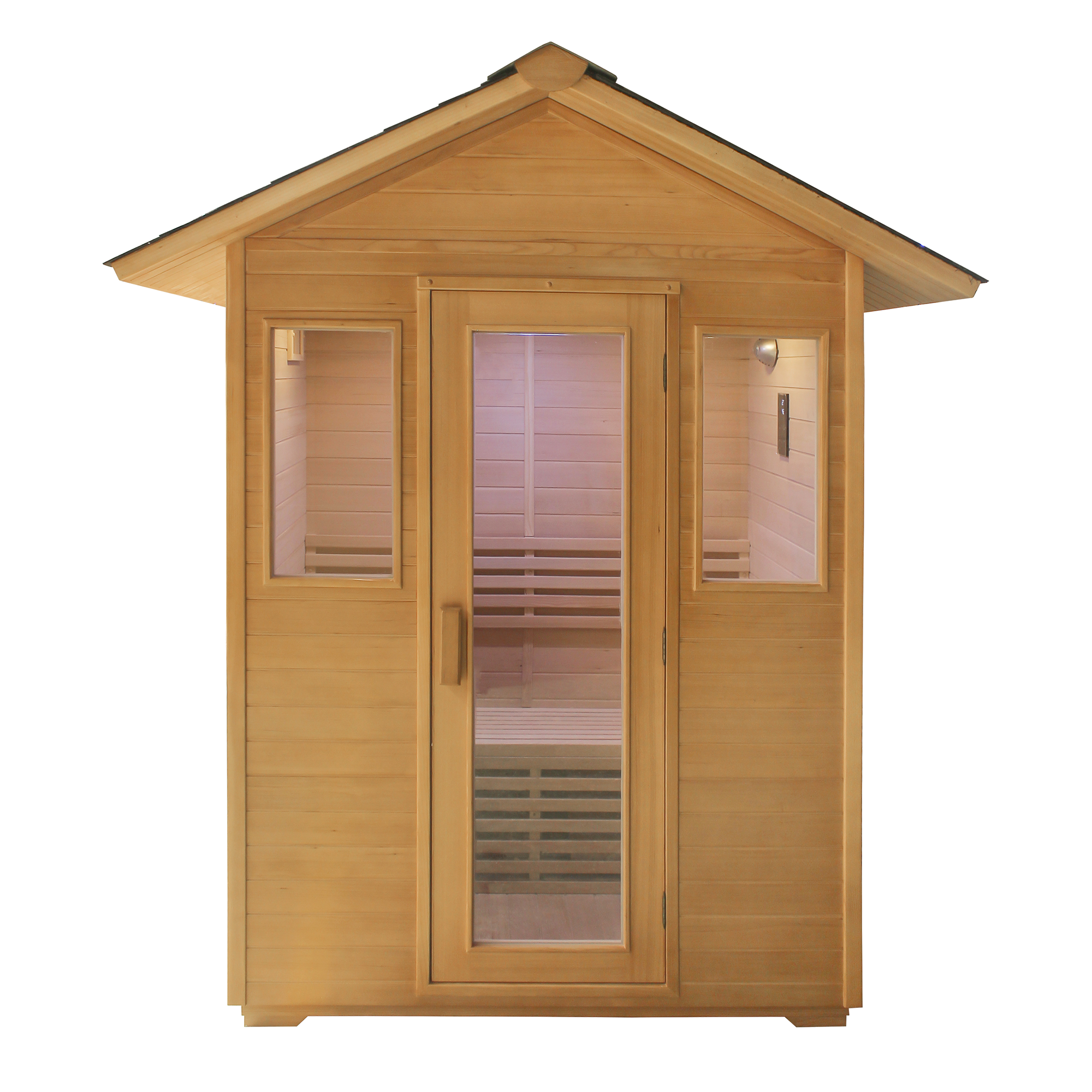 CenturaHeat 3 Person Traditional Steam Outdoor Sauna Room - Front view