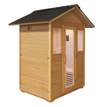 CenturaHeat 3 Person Traditional Steam Outdoor Sauna Room - side view