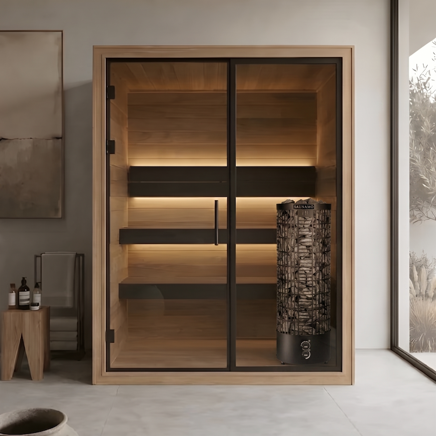 Thermo Black 150 Steam Indoor Sauna front view