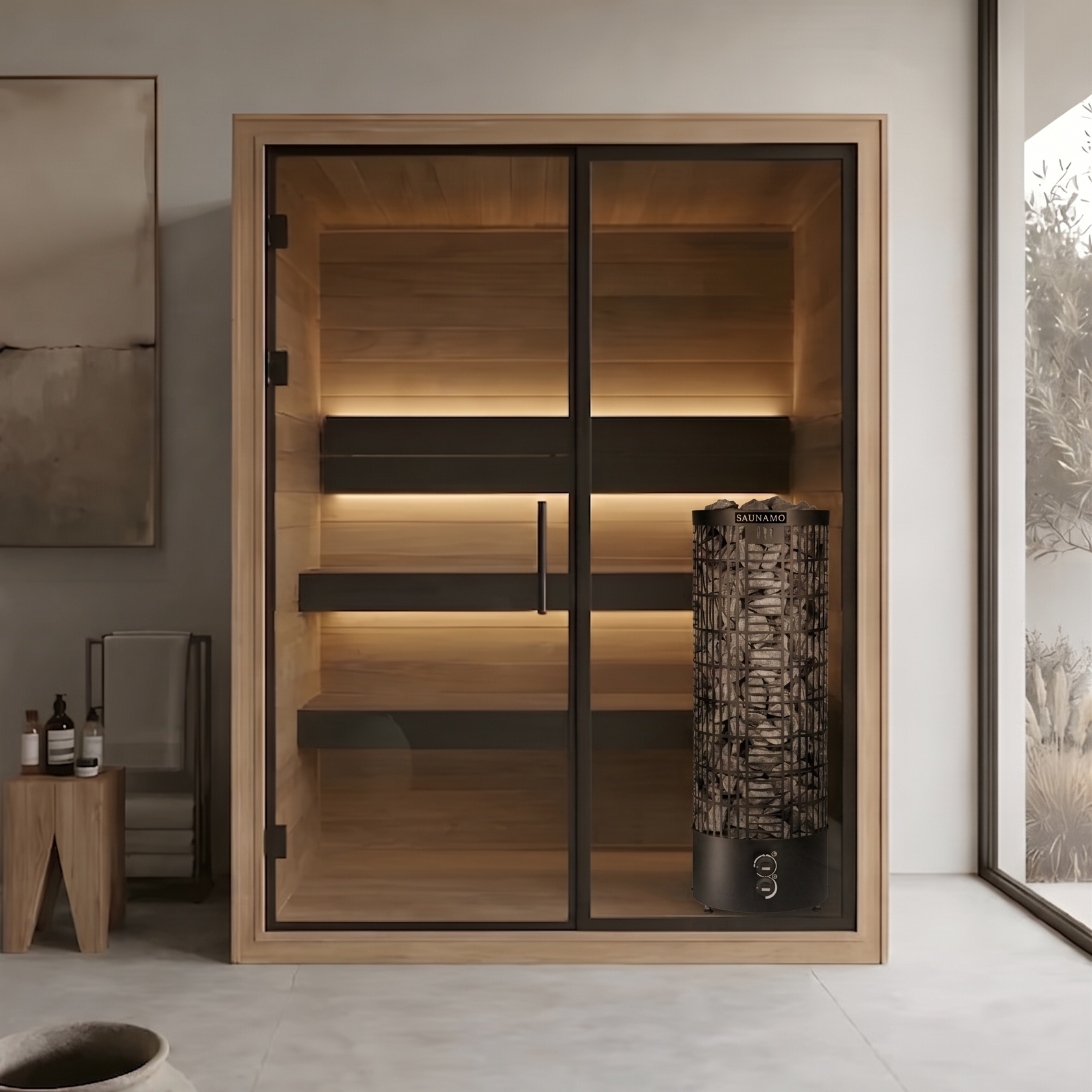 Thermo Black 150 Steam Indoor Sauna front view