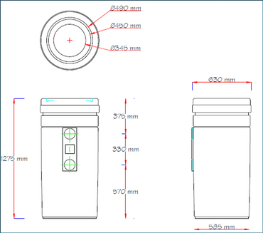 350 LTR Water Holding Tank with Lid - Above & Below Ground
