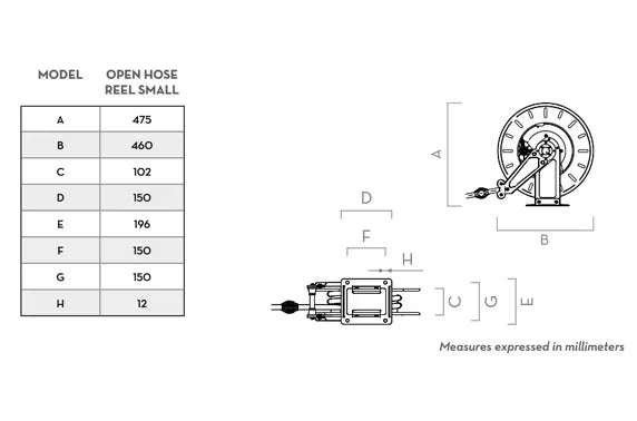 Piusi Open Automatic Grease Hose Reel