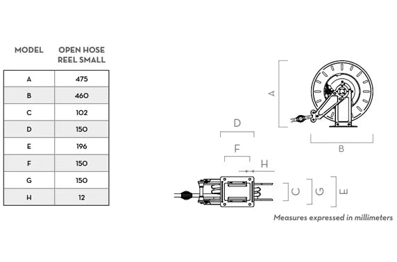 Piusi Open Automatic Water Air Hose Reel