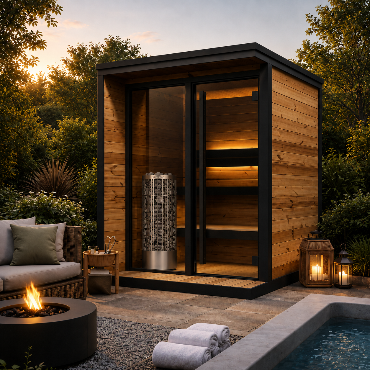 2-4 Person Hiki S Steam Garden Outdoor Sauna | Premium Thermowood