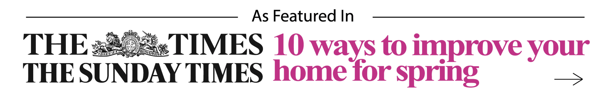 Promotional banner for '10 ways to improve your home for spring' from The Times and The Sunday Times.