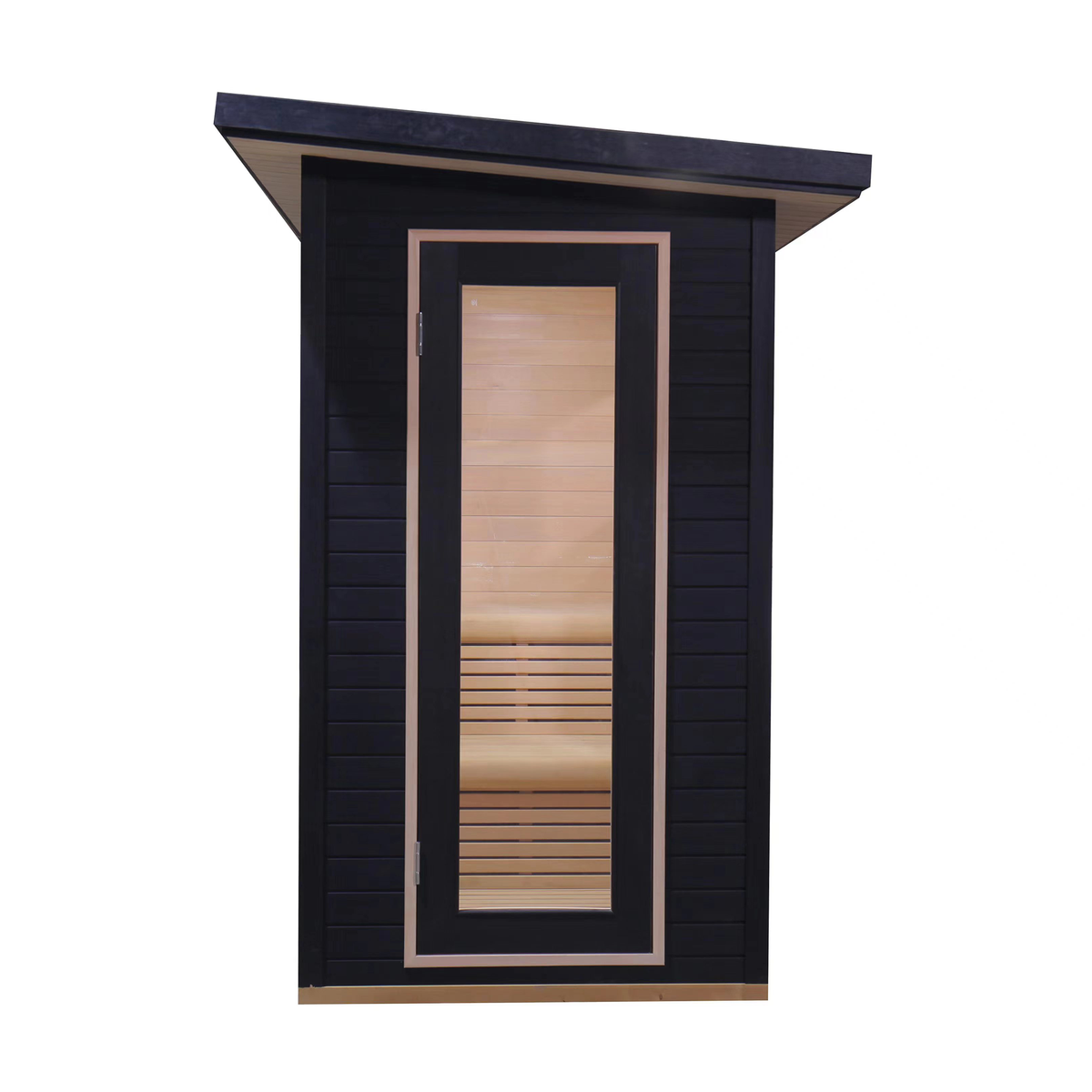 CenturaHeat 2 Person Black-Finished Hemlock Outdoor Sauna with 6kW Harvia Heater