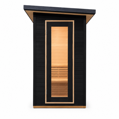 CenturaHeat 2 Person Black-Finished Hemlock Outdoor Sauna with 6kW Harvia Heater