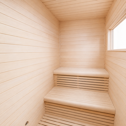 CenturaHeat 2 Person Black-Finished Hemlock Outdoor Sauna with 6kW Harvia Heater