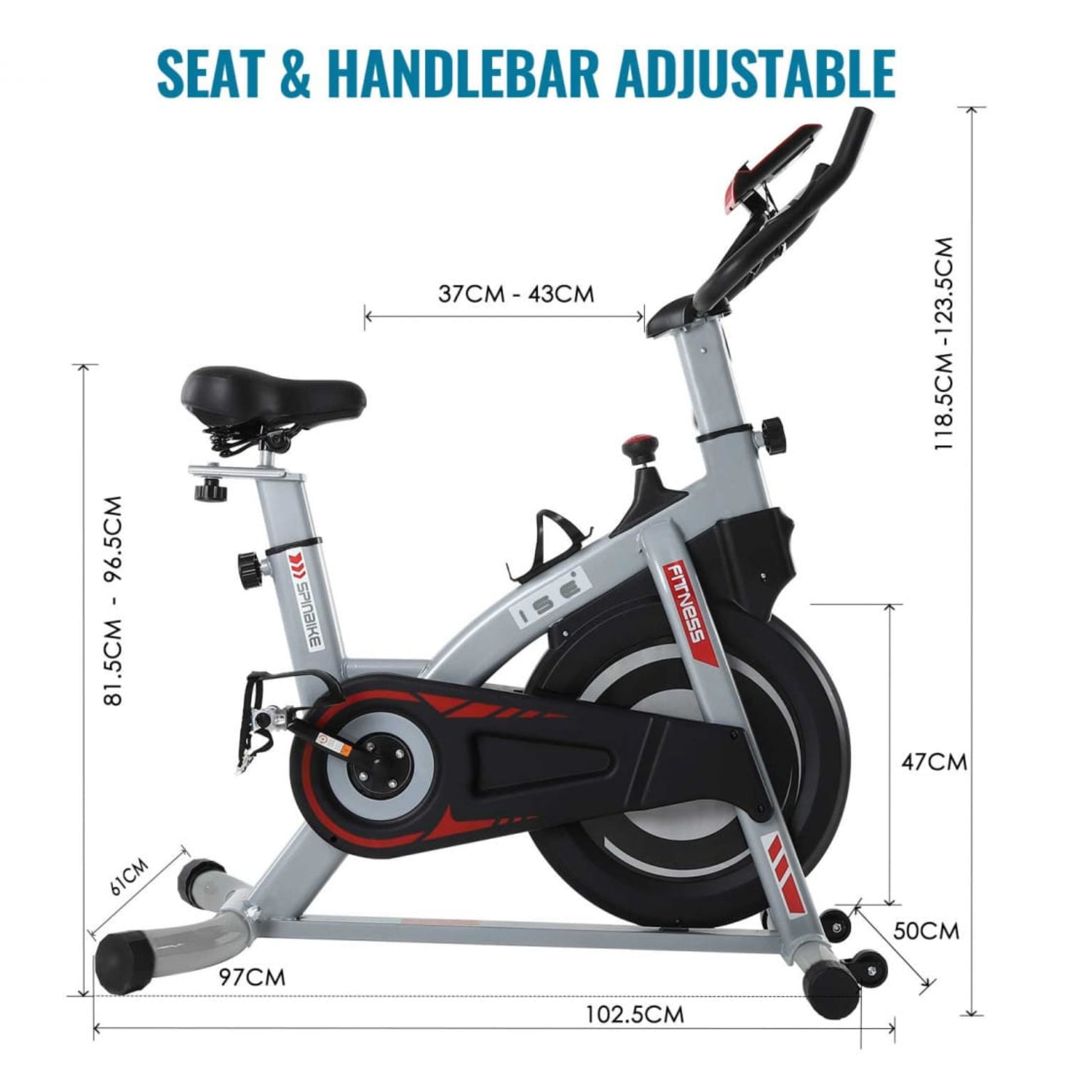 Dimensions of Magnetic Indoor Exercise Bike with 8kg Flywheel