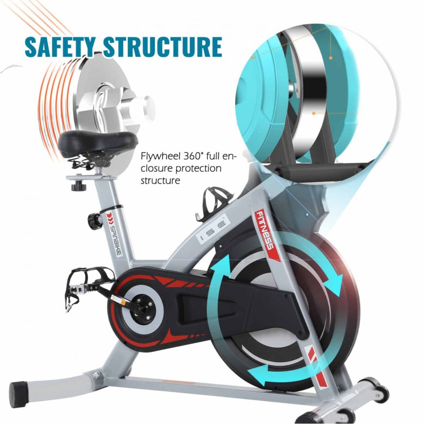 Magnetic Indoor Exercise Bike with 8kg Flywheel safety structure