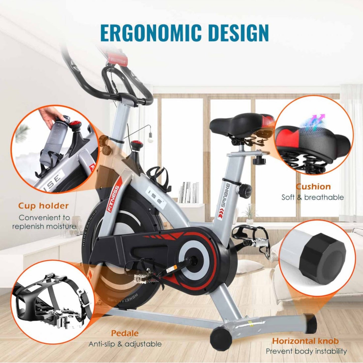 Magnetic Indoor Exercise Bike with 8kg Flywheel