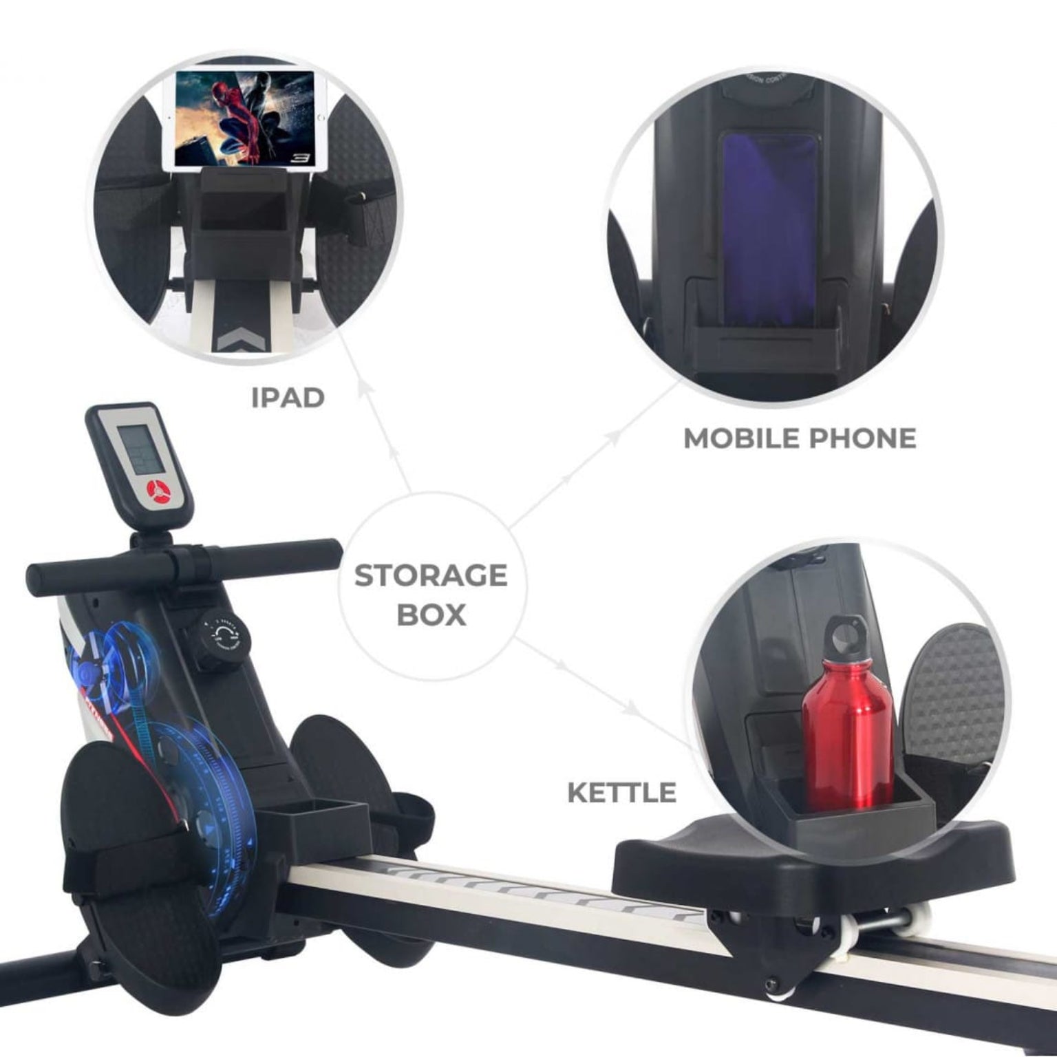 Magnetic Rowing Machine with Vertical Storage