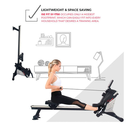 Woman using a rowing machine 