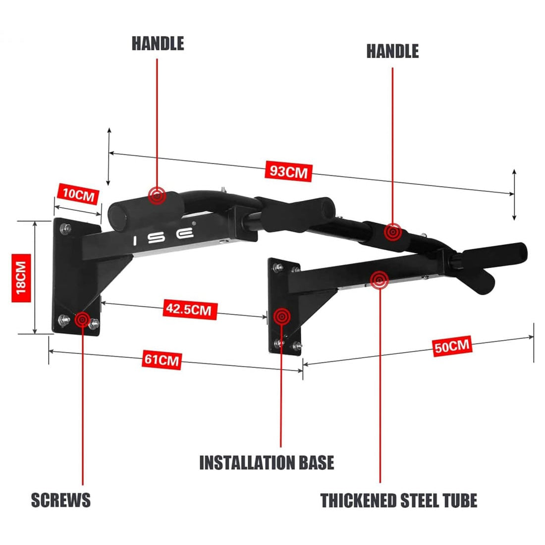 Wall Mounted Pull Up Bar for Upper Body Training