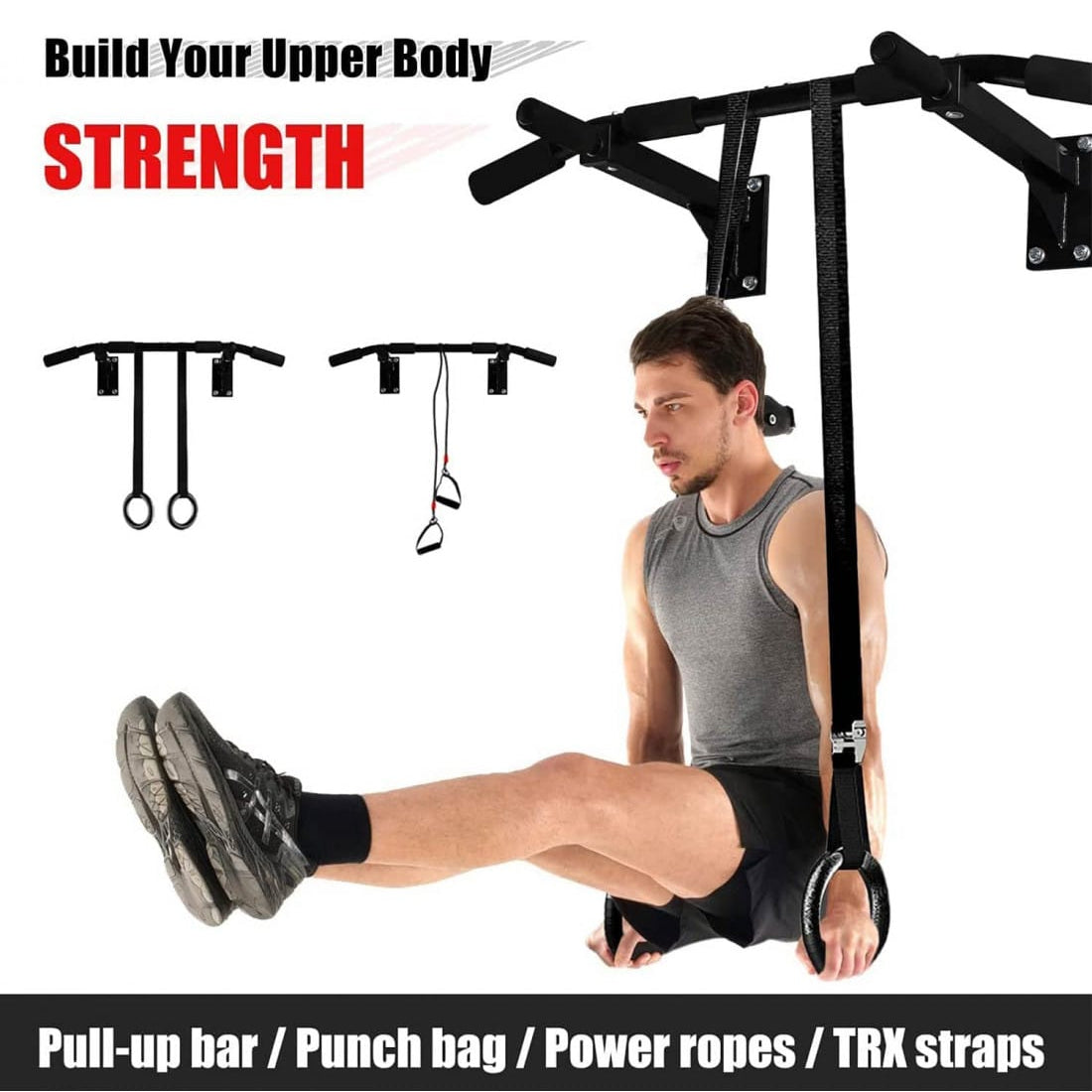 Wall Mounted Pull Up Bar for Upper Body Training