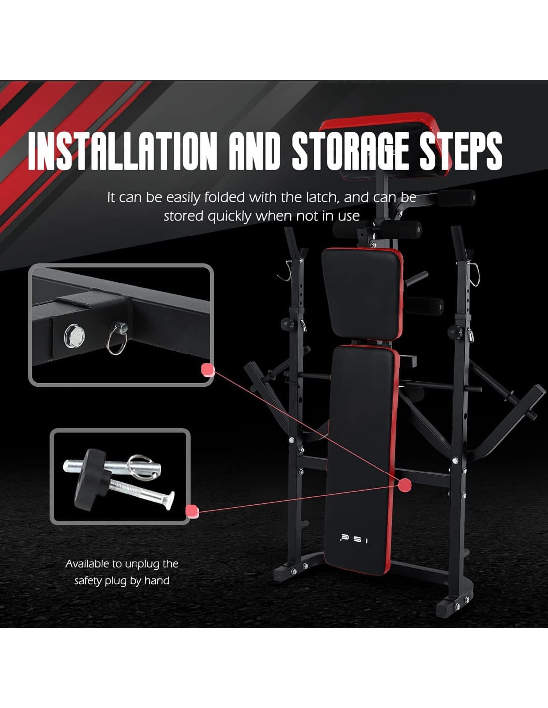 Adjustable Foldable Weight Bench for Full-Body Home Workouts