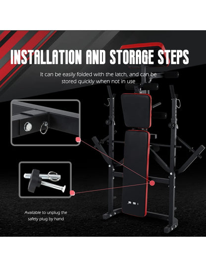 Adjustable Foldable Weight Bench for Full-Body Home Workouts