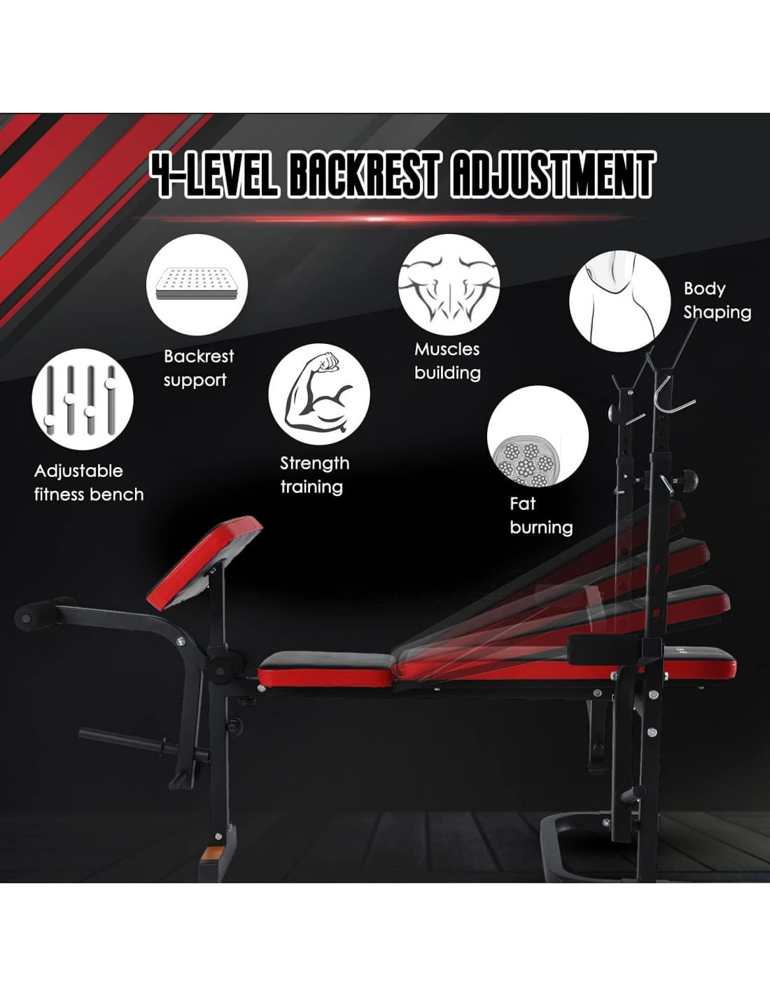 Adjustable Foldable Weight Bench for Full-Body Home Workouts