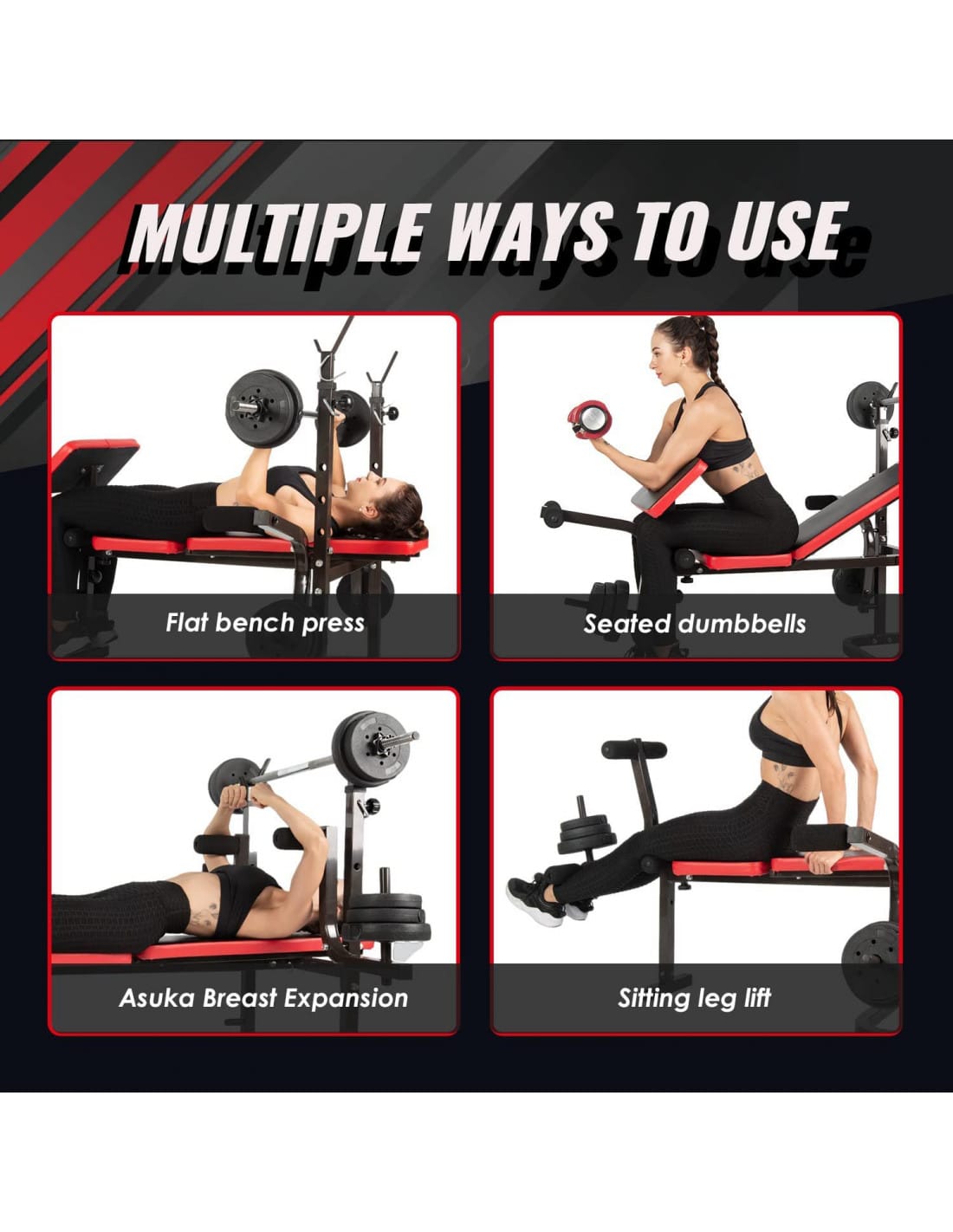 Adjustable Foldable Weight Bench for Full-Body Home Workouts