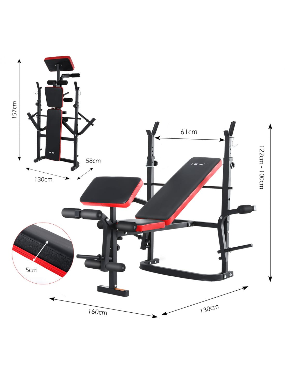 Adjustable Foldable Weight Bench for Full-Body Home Workouts