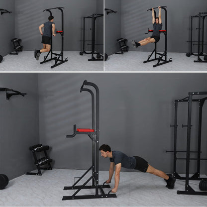 Person using a black pull-up bar 