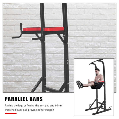 Black parallel bars with red padding 