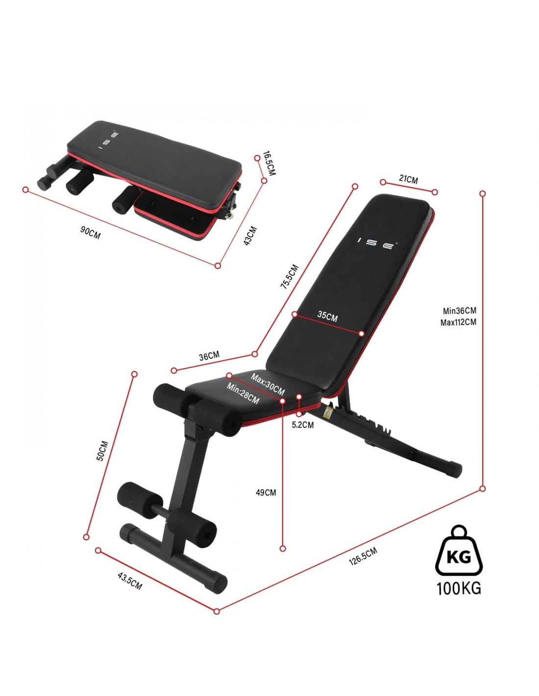 Multi-Position Folding Weight Bench for Home Workouts