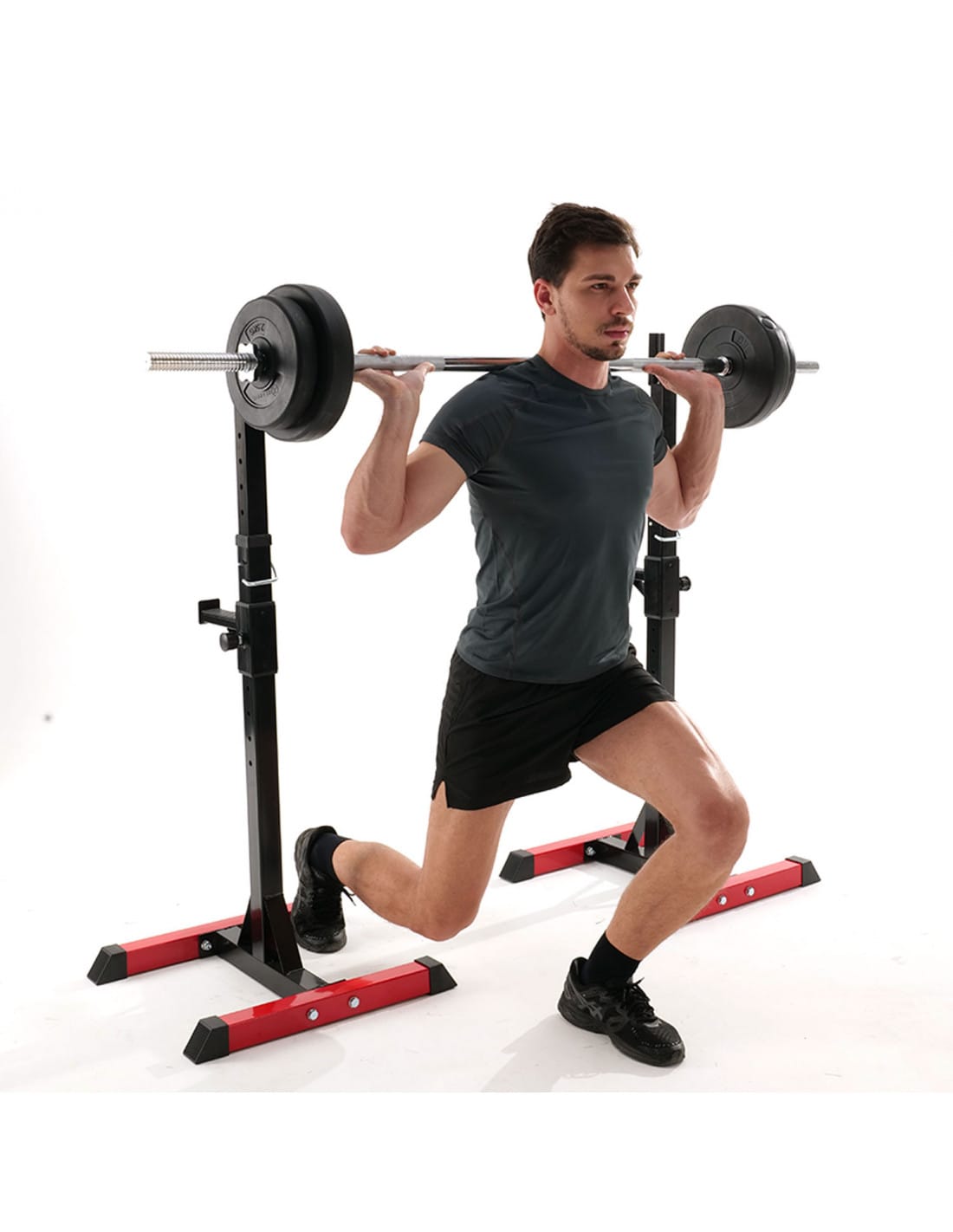 Adjustable Barbell Squat Rack for Home Strength Training