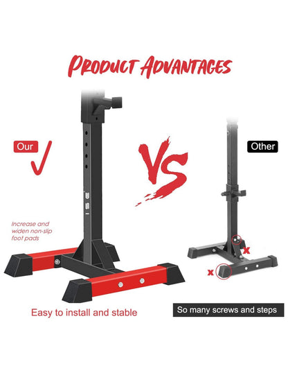 Adjustable Barbell Squat Rack for Home Strength Training