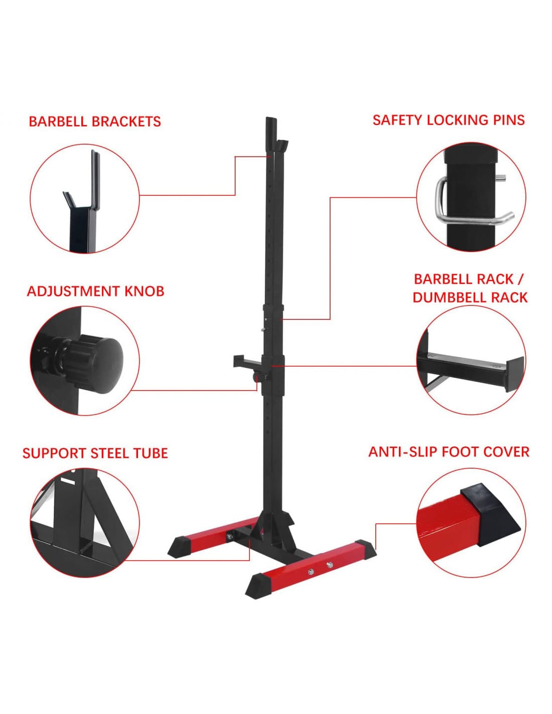Adjustable Barbell Squat Rack for Home Strength Training