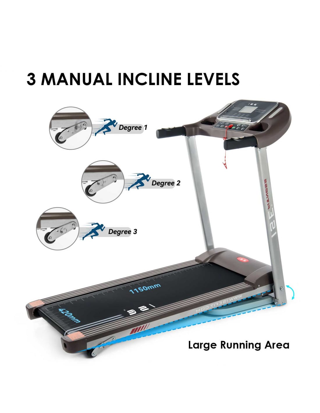 Automatic Foldable Treadmill with Incline and Heart Monitor
