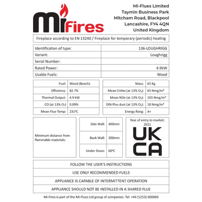 MI Fires Loughrigg Wood Burning Ecodesign Stove