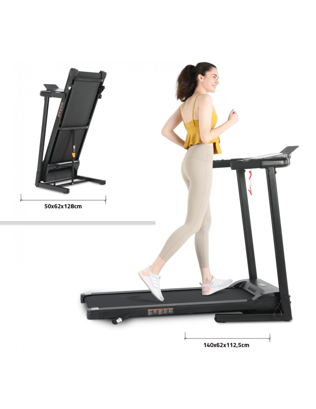 Folding Treadmill with 14km/h Speed and Hydraulic Assist