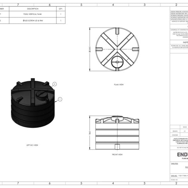 7000 Litre Non-Potable Water Tank