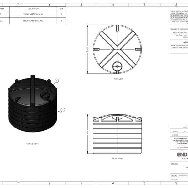 22000 Litre Non-Potable Water Tank