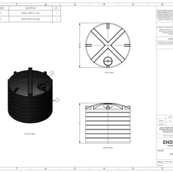 25000 Litre Non-Potable Water Tank – Low Profile