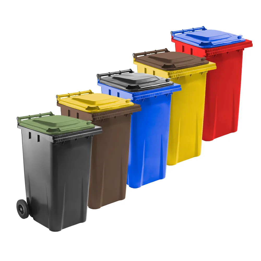 240 Litre Wheelie Bin - Coloured Green/Brown/Yellow/Red/Blue Lid Outdoor Home Council Bins - Image 3