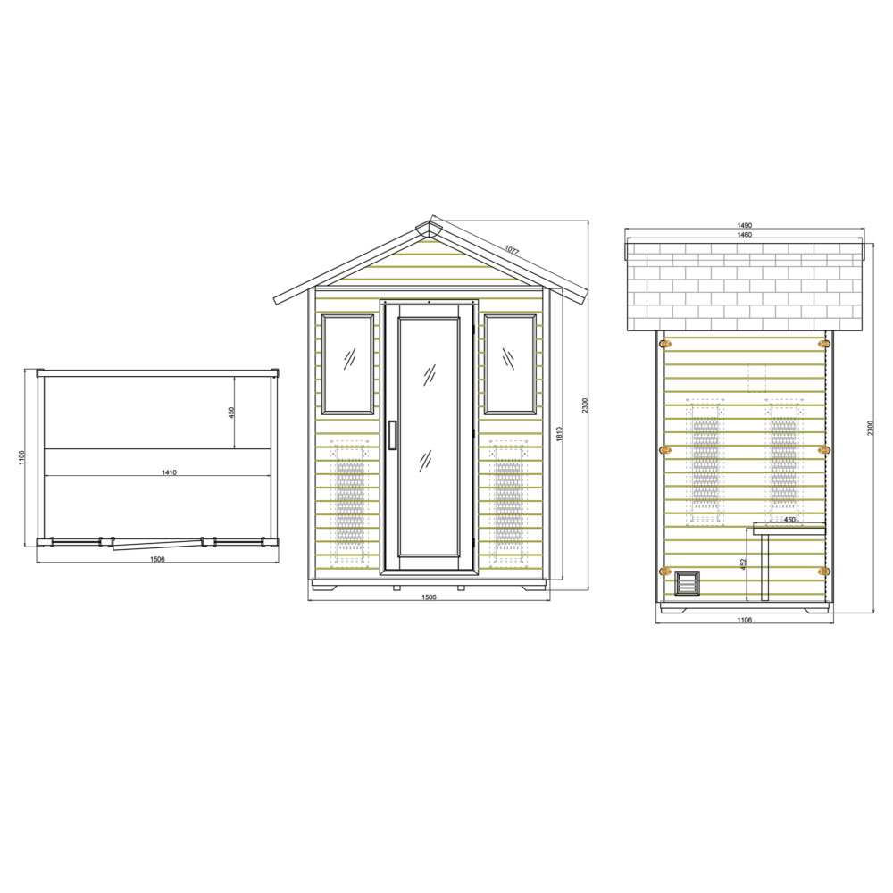 CenturaHeat 3 Person Outdoor Infrared Sauna - Image 5