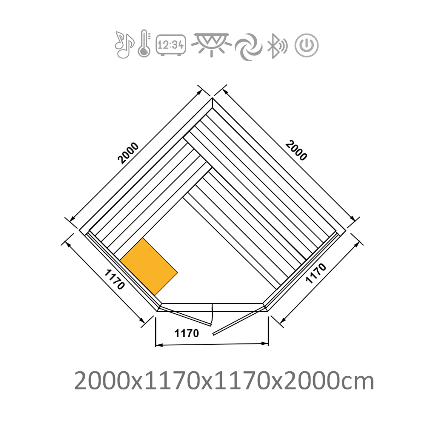 CenturaHeat 6-8 Person Traditional Corner Sauna - Image 8