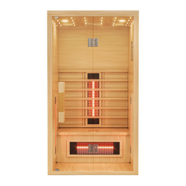 Single 1 person Indoor Infrared Indoor Sauna Single 1 person Canadian Hemlock Glass door Bluetooth music Indoor Infrared Sauna Single 1 Person Far Infrared Sauna