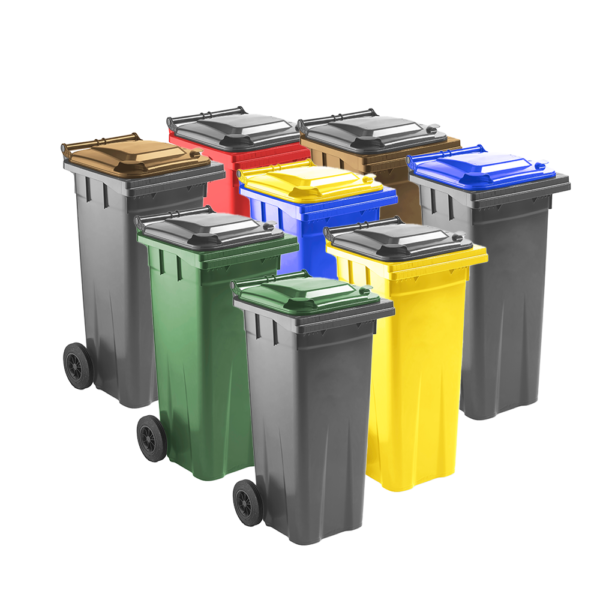 140 Litre Wheelie Bin - Coloured Green/Brown/Yellow/Red/Blue Lid Outdoor Home Council Bin 140 Litre Wheelie Bin - Outdoor Home Council Bin