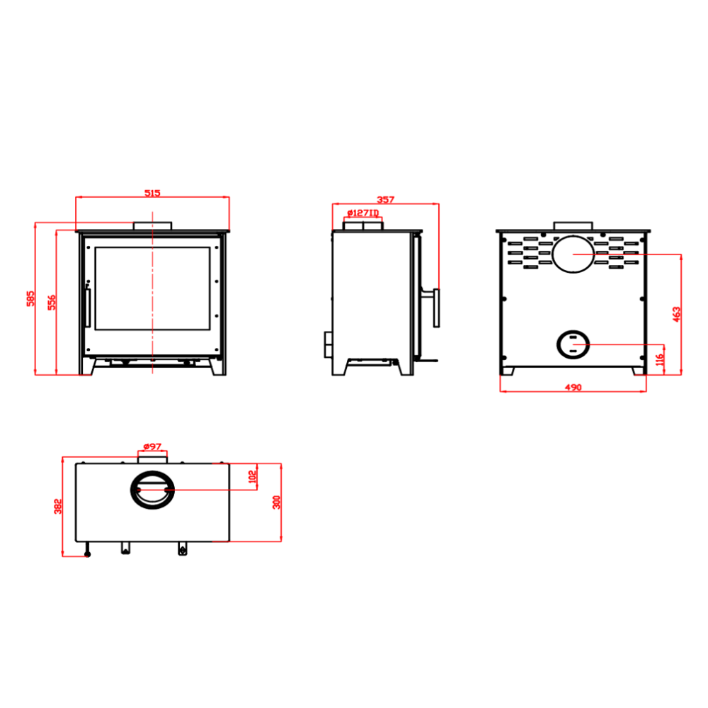 Blenheim Multi-Fuel Premium Stove - Image 4