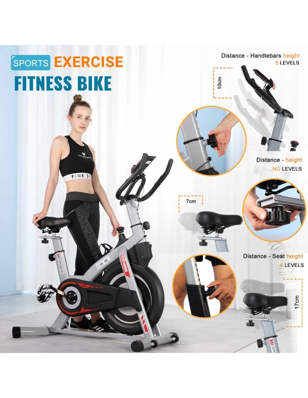 Magnetic Indoor Exercise Bike with 8 kg Flywheel - Image 5