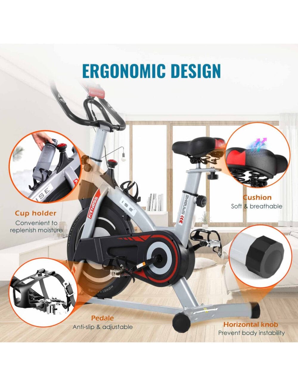 Magnetic Indoor Exercise Bike with 8 kg Flywheel - Image 11