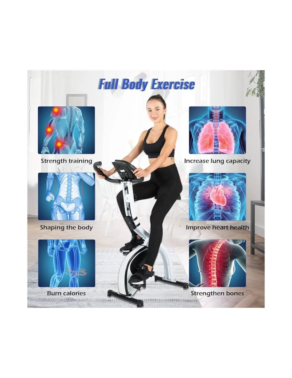 Foldable Magnetic X‑Bike Exercise Bike - Image 12