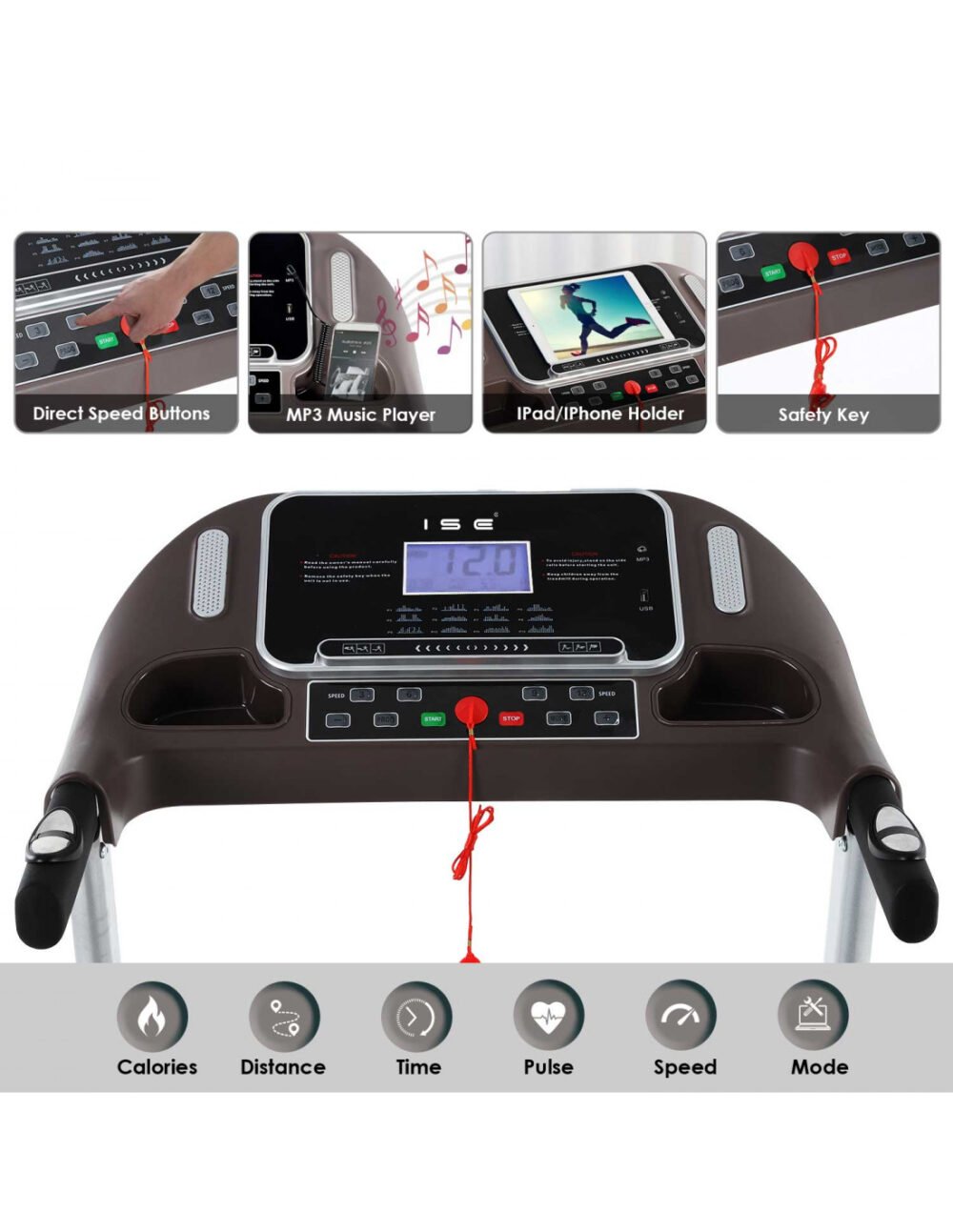 Automatic Foldable Treadmill with Incline and Heart Monitor - Image 16
