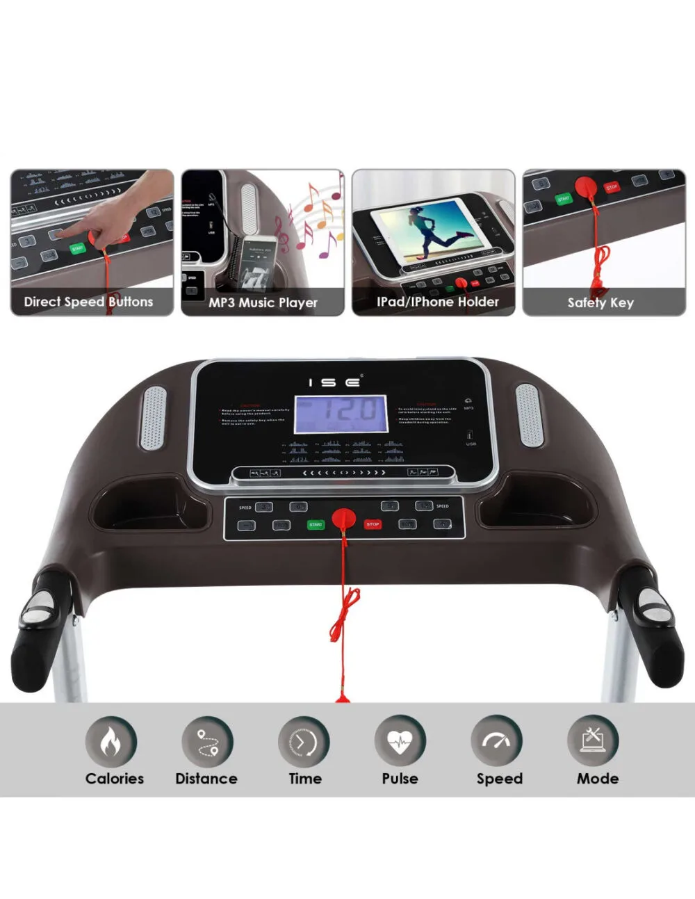 Automatic Foldable Treadmill with Incline and Heart Monitor - Image 16