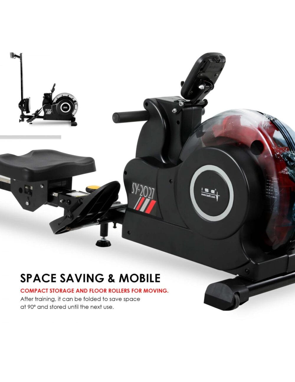 Foldable Water Rowing Machine for Home Cardio - Image 2